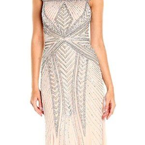 Adrianna Papell Geometric Cap Sleeve Dress/Gown